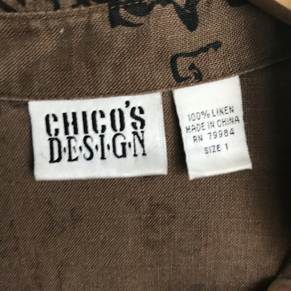 Chicos Size 1 Medium Pantsuit Chocolate with Chinese Writing - Picture 11 of 11